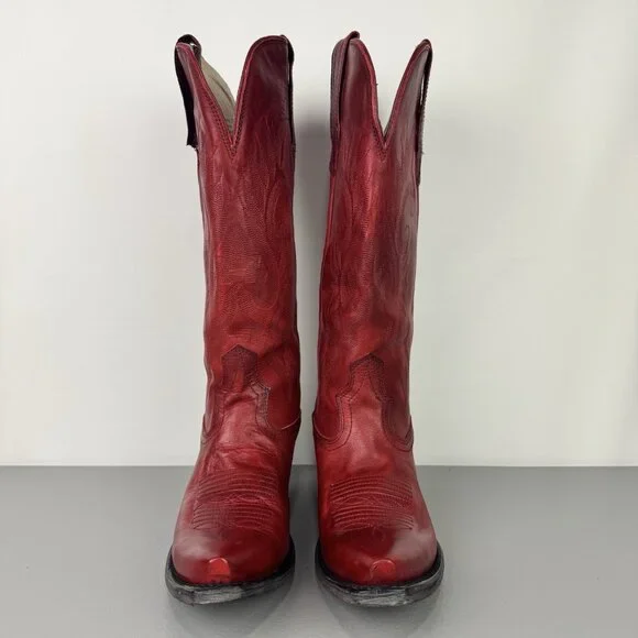 Freebird Woodland Boots Womens 7 Red Leather Pull On Cowgirl Western Rodeo Boho - Picture 3 of 15